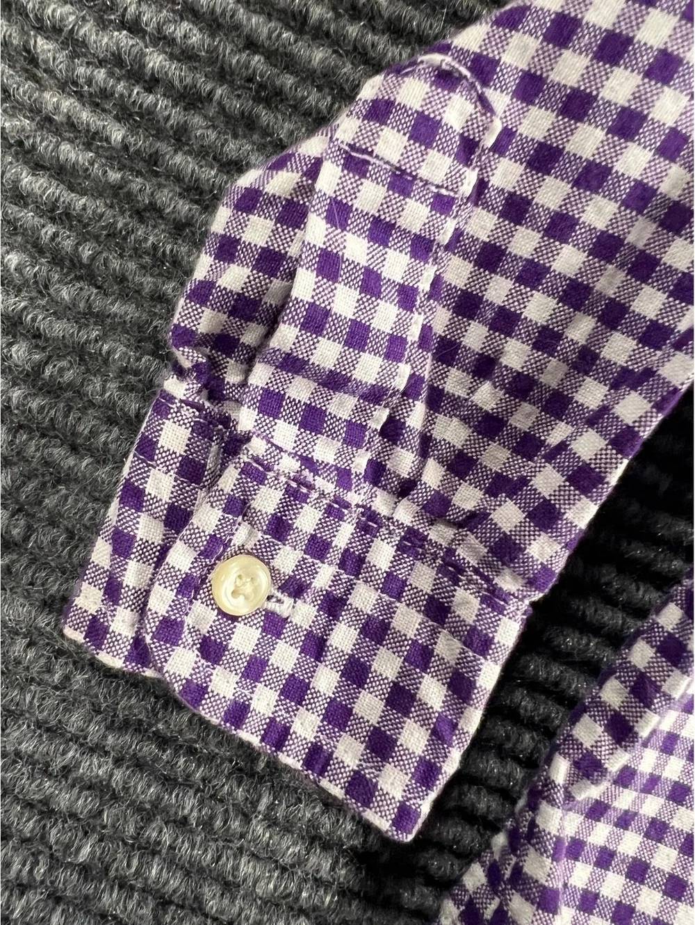 Ralph Lauren Baby Boys' Purple Gingham Button-Down Dress Shirt 100% Cotton 12M